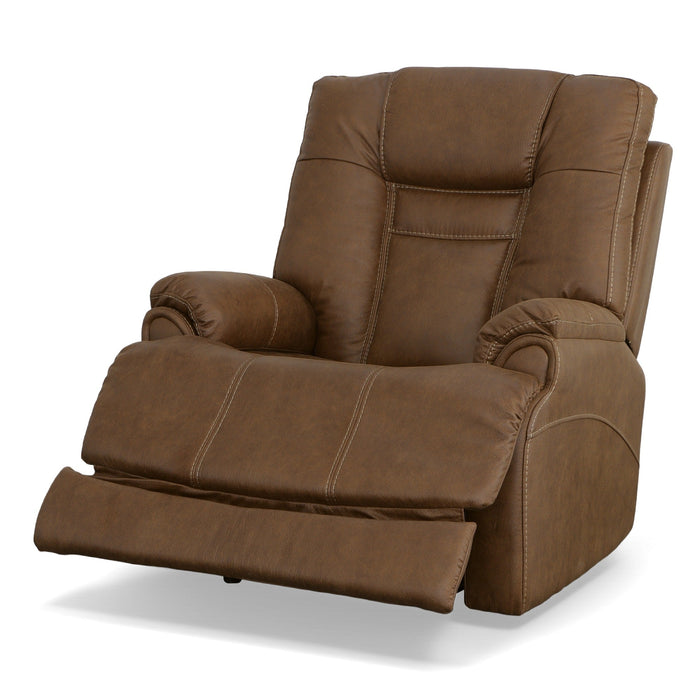 Marley Sepia Fabric Power Recliner with Power Headrest