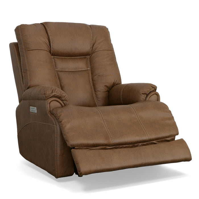 Marley Sepia Fabric Power Recliner with Power Headrest