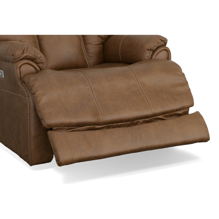 Marley Sepia Fabric Power Recliner with Power Headrest