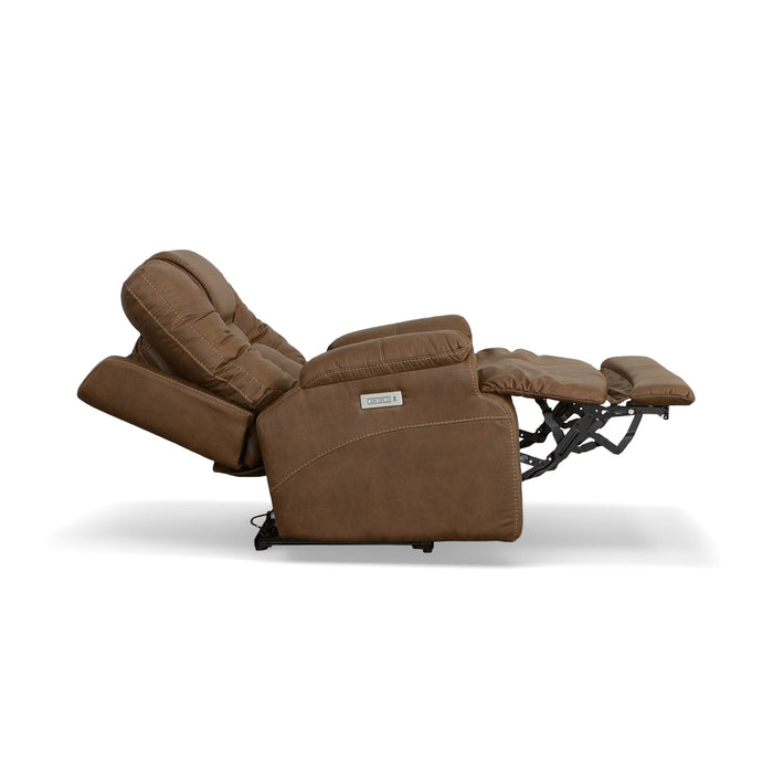 Marley Sepia Fabric Power Recliner with Power Headrest