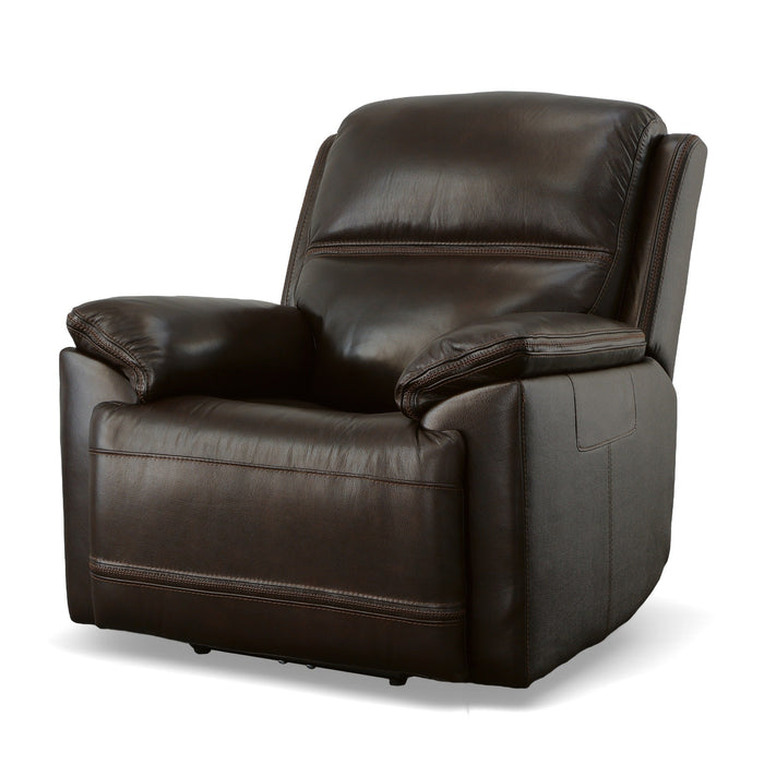 Jackson Dark Brown Leather Power Recliner with Power Headrest