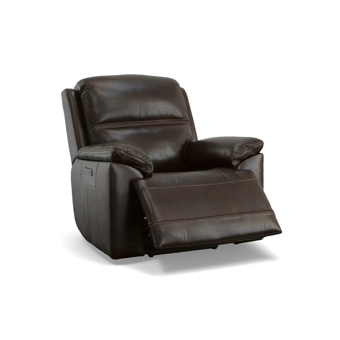 Jackson Dark Brown Leather Power Recliner with Power Headrest