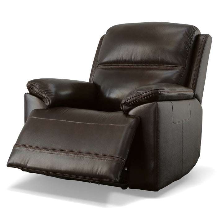 Jackson Dark Brown Leather Power Recliner with Power Headrest