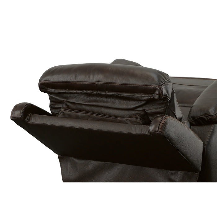 Jackson Dark Brown Leather Power Recliner with Power Headrest