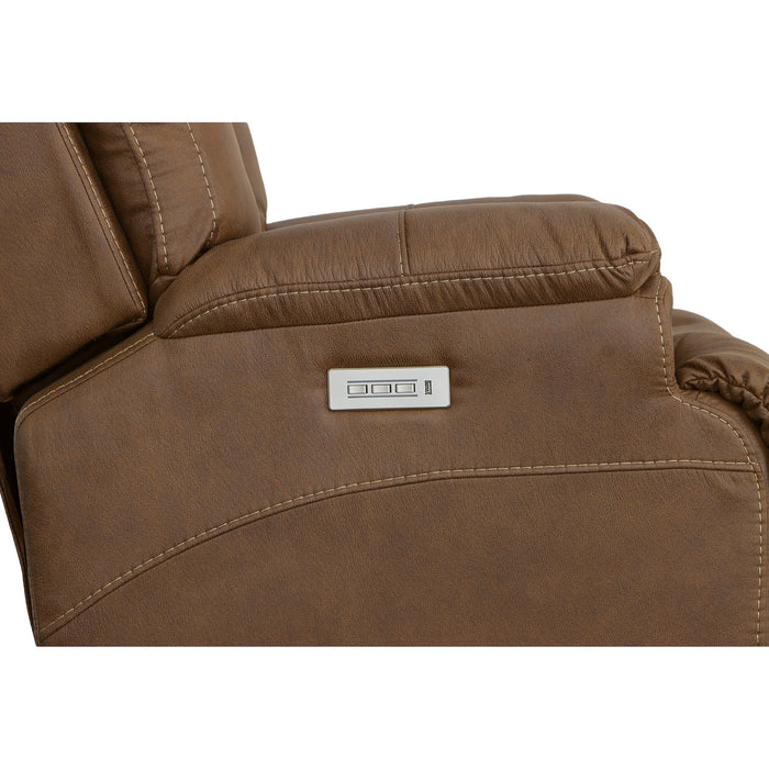 Marley Sepia Fabric Power Recliner with Power Headrest