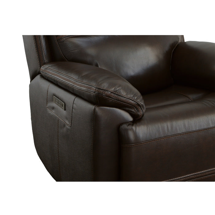 Jackson Dark Brown Leather Power Recliner with Power Headrest