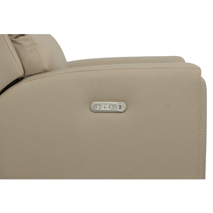 Jarvis Parchment Leather Power Recliner with Power Headrest