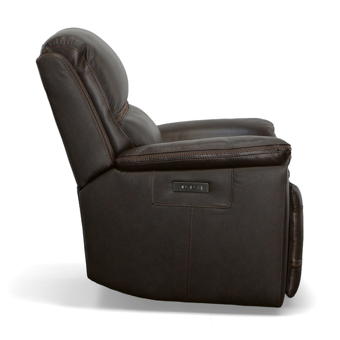 Jackson Dark Brown Leather Power Recliner with Power Headrest