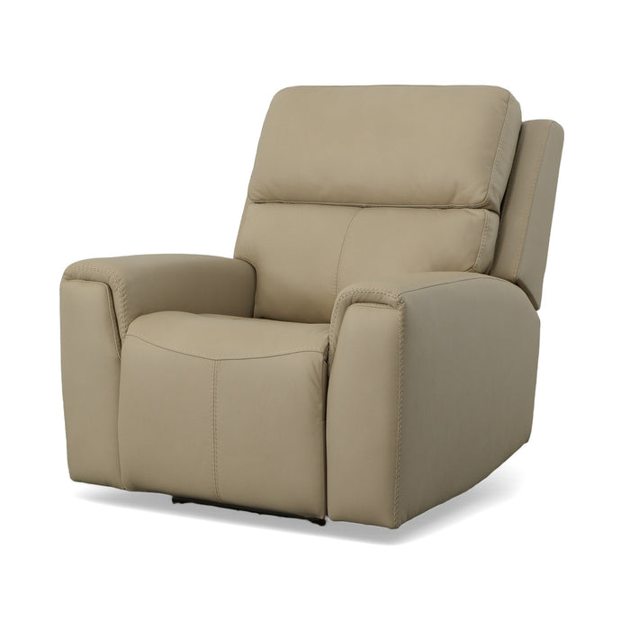 Jarvis Parchment Leather Power Recliner with Power Headrest