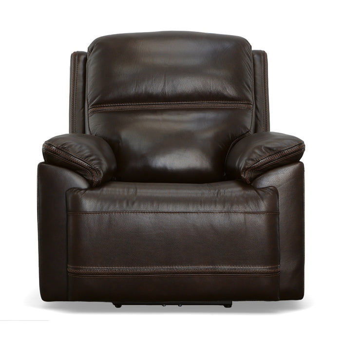 Jackson Dark Brown Leather Power Recliner with Power Headrest