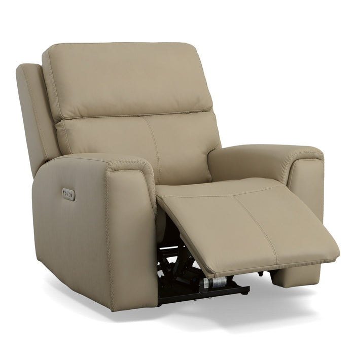 Jarvis Parchment Leather Power Recliner with Power Headrest