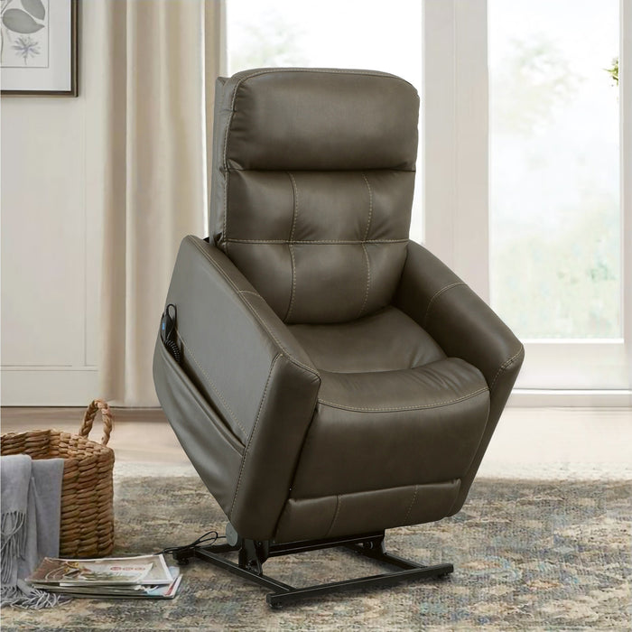 Kenner Driftwood Fabric Power Lift Recliner with Power Headrest & Lumbar