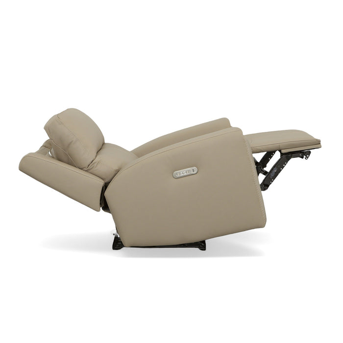 Jarvis Parchment Leather Power Recliner with Power Headrest