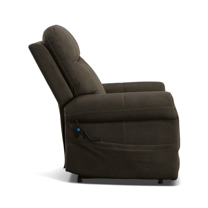 Jenkins Bark Fabric Power Lift Recliner with Right-Hand Control & Power Headrest