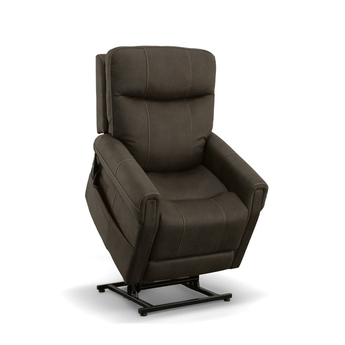 Jenkins Bark Fabric Power Lift Recliner with Right-Hand Control & Power Headrest