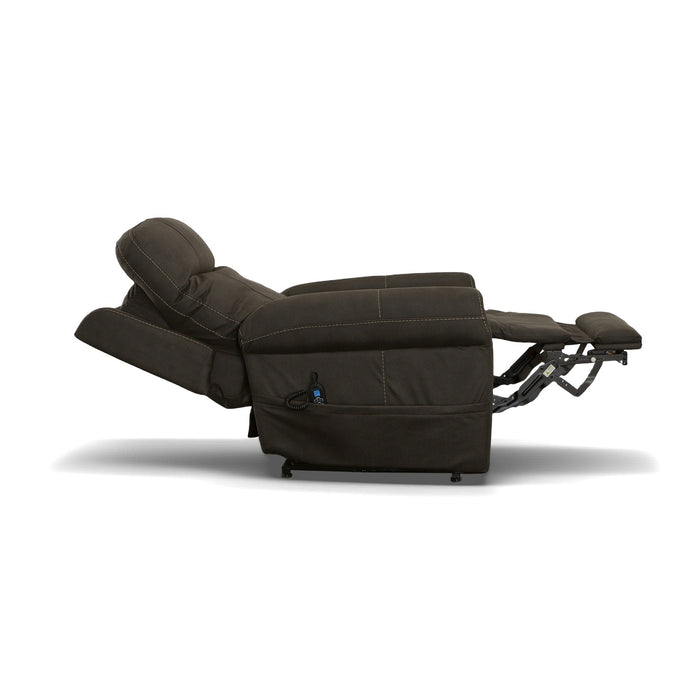 Jenkins Bark Fabric Power Lift Recliner with Right-Hand Control & Power Headrest