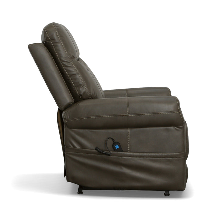 Jenkins Driftwood Fabric Power Lift Recliner with Right-Hand Control