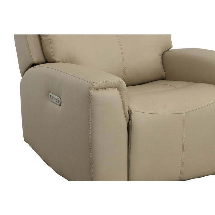 Jarvis Parchment Leather Power Recliner with Power Headrest