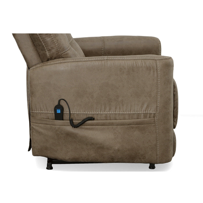 Kenner Sand Fabric Power Lift Recliner with Power Headrest & Lumbar