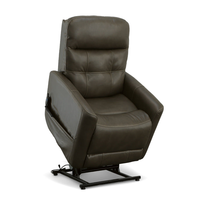 Kenner Driftwood Fabric Power Lift Recliner with Power Headrest & Lumbar