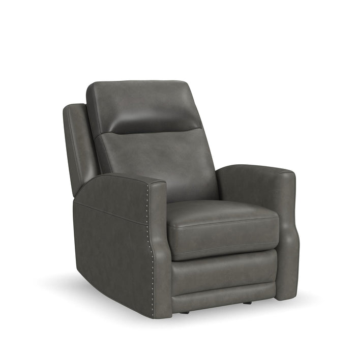 Maxwell Cinder Leather Power Gliding Recliner with Power Headrest and Lumbar