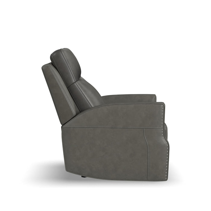 Maxwell Cinder Leather Power Gliding Recliner with Power Headrest and Lumbar