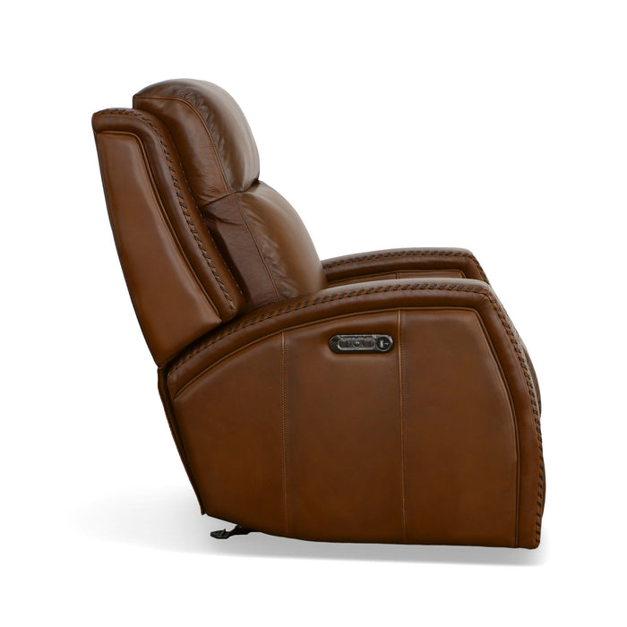 Mustang Rust Leather Power Gliding Recliner with Power Headrest