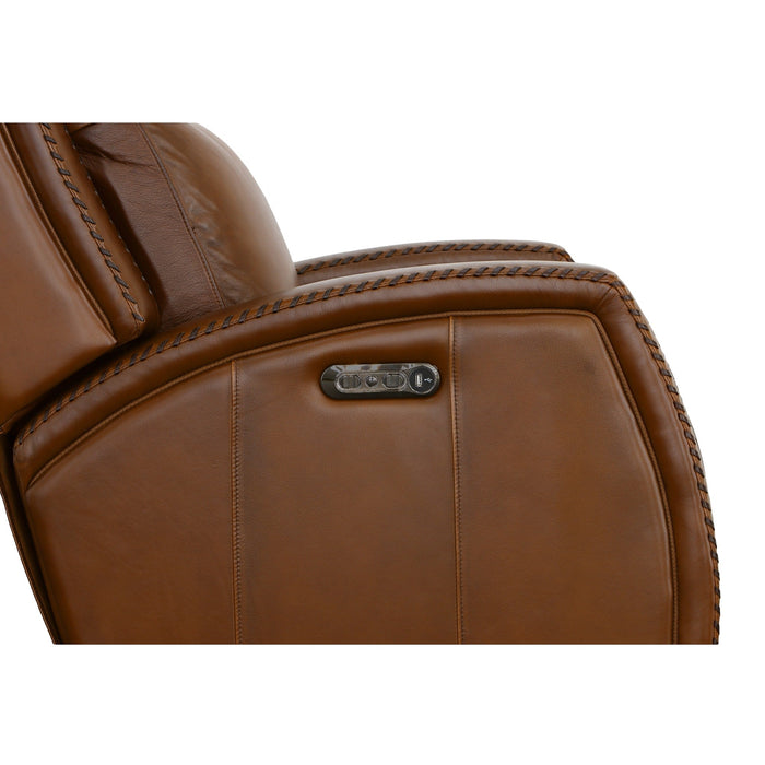 Mustang Rust Leather Power Gliding Recliner with Power Headrest