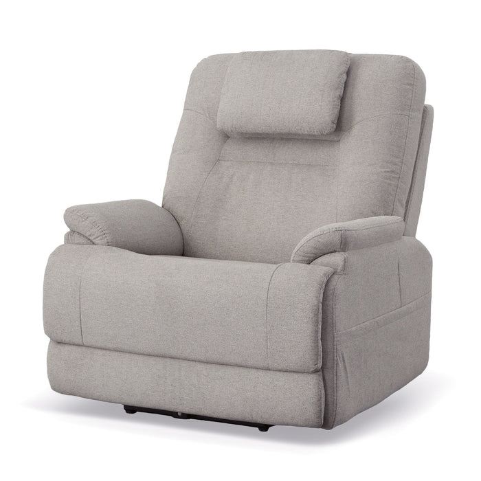 Zecliner Model 2+ Dove Fabric Power Lift Recliner with Power Headrest, Lumbar, Heat & Massage