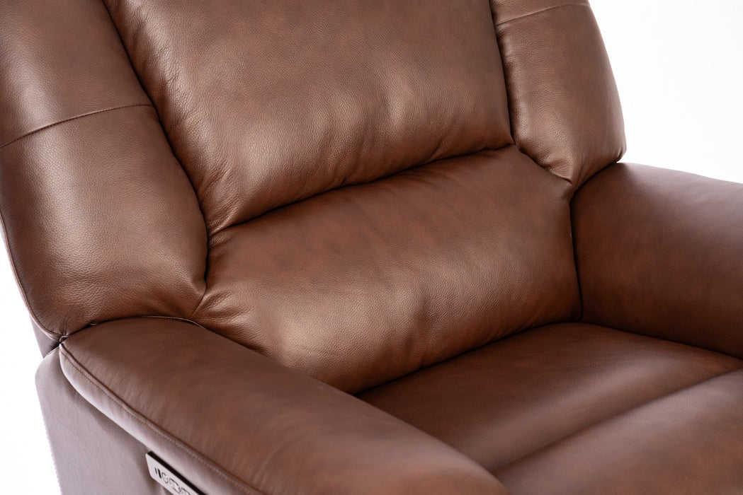 Plush Tavern Brown Perfect Match Power Gliding Recliner with Power Headrest & Lumbar