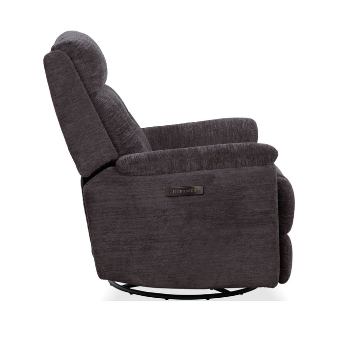 Sophisticated Steel Perfect Match Power Swivel Gliding Recliner with Power Headrest & Lumbar