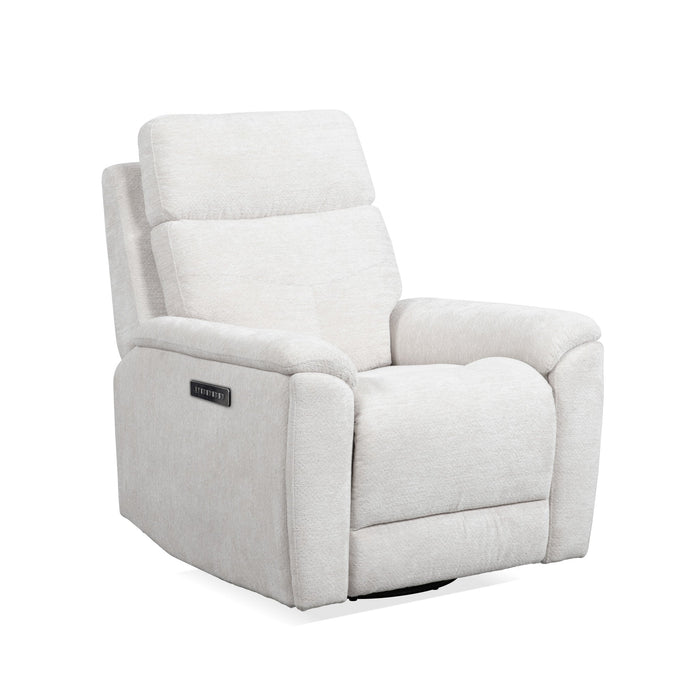 Refined Pearl Perfect Match Power Swivel Gliding Recliner with Power Headrest & Lumbar