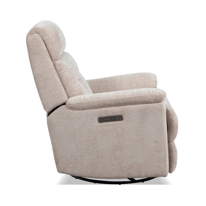 Sophisticated Oat Perfect Match Power Swivel Gliding Recliner with Power Headrest & Lumbar