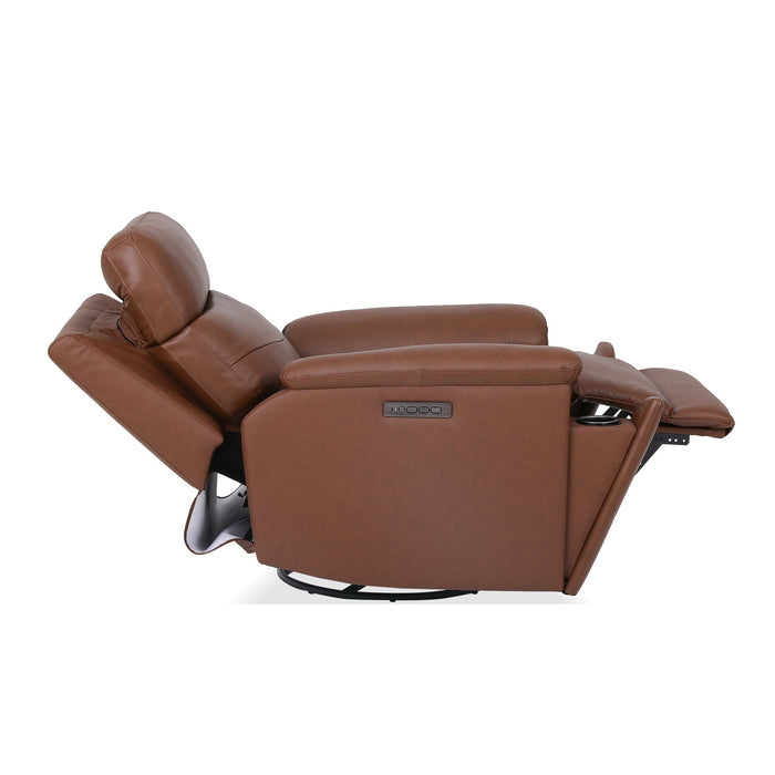 Refined Hickory Perfect Match Power Swivel Gliding Recliner with Power Headrest & Lumbar