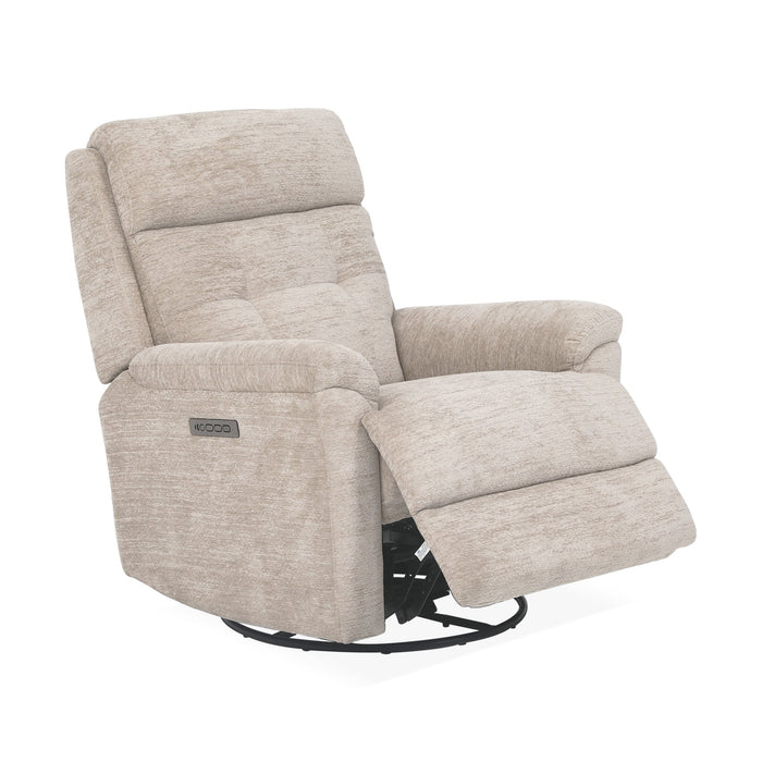 Sophisticated Oat Perfect Match Power Swivel Gliding Recliner with Power Headrest & Lumbar