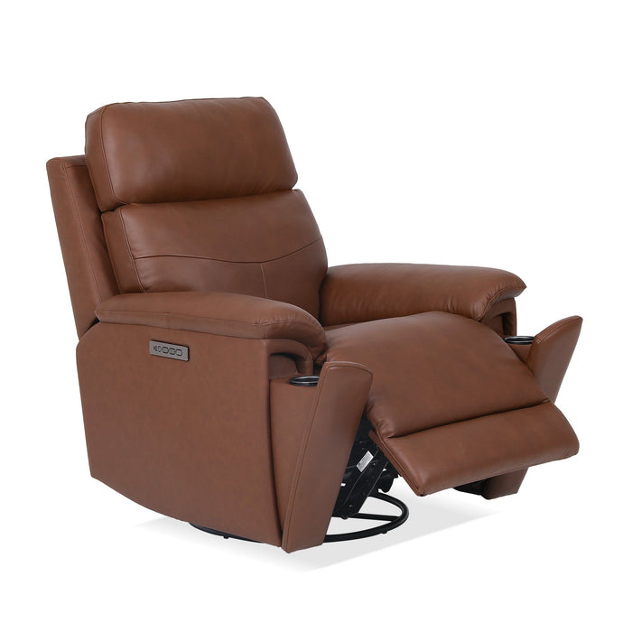 Refined Hickory Perfect Match Power Swivel Gliding Recliner with Power Headrest & Lumbar