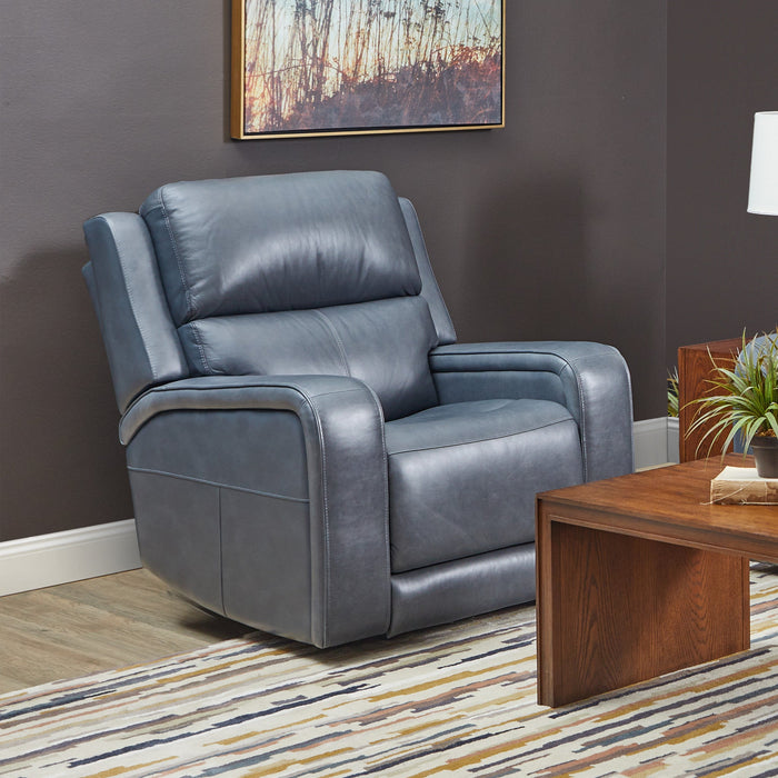 Oasis Storm Leather Power Recliner with Power Headrest, Lumbar, Heat & Massage