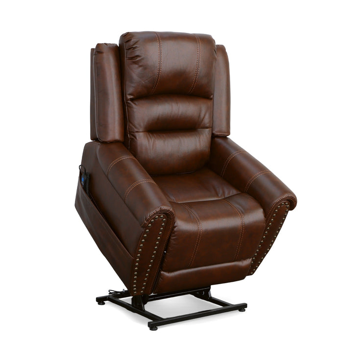 Oscar Pumpernickel Fabric Power Lift Recliner with Right-Hand Control & Power Headrest