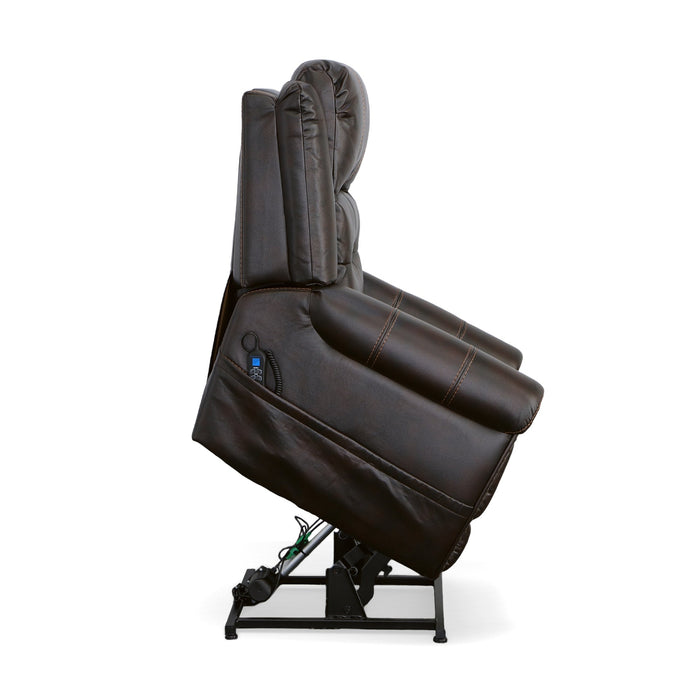 Oscar Molasses Fabric Power Lift Recliner with Right-Hand Control & Power Headrest