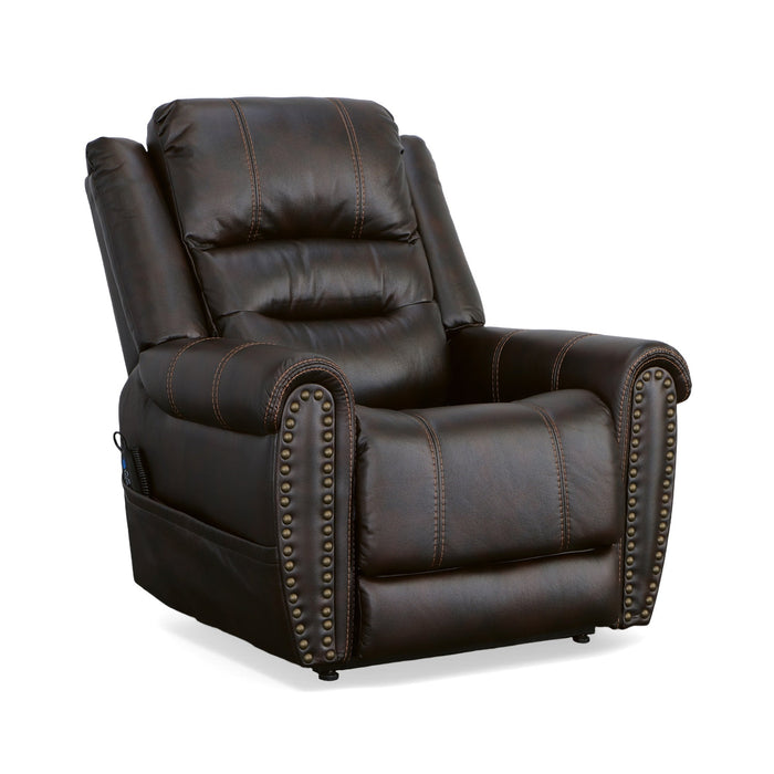 Oscar Molasses Fabric Power Lift Recliner with Right-Hand Control & Power Headrest