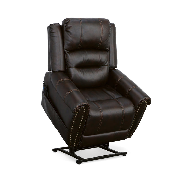 Oscar Molasses Fabric Power Lift Recliner with Right-Hand Control & Power Headrest