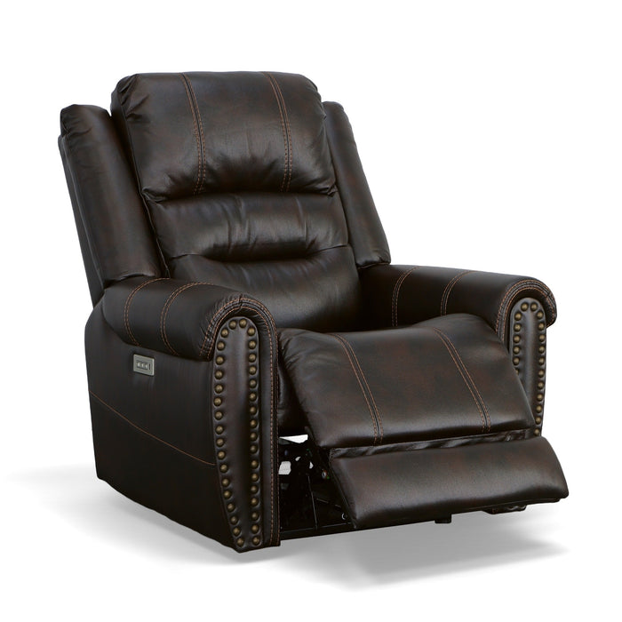 Oscar Molasses Fabric Power Recliner with Power Headrest