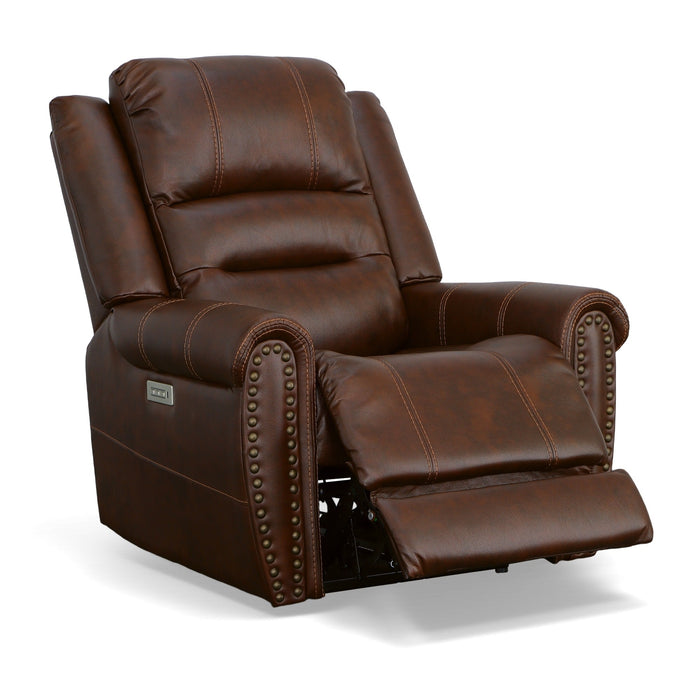 Oscar Pumpernickel Fabric Power Recliner with Power Headrest