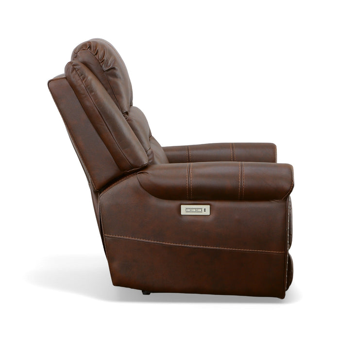 Oscar Pumpernickel Fabric Power Recliner with Power Headrest