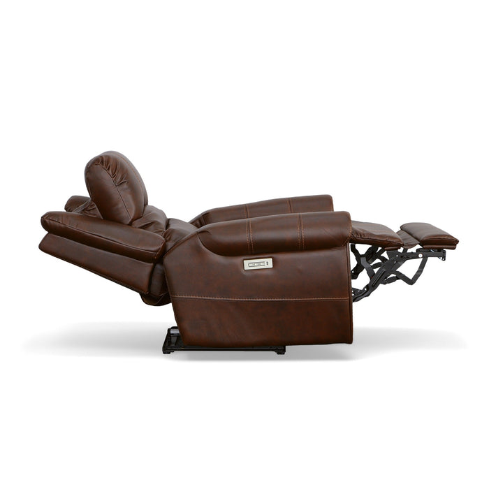 Oscar Pumpernickel Fabric Power Recliner with Power Headrest