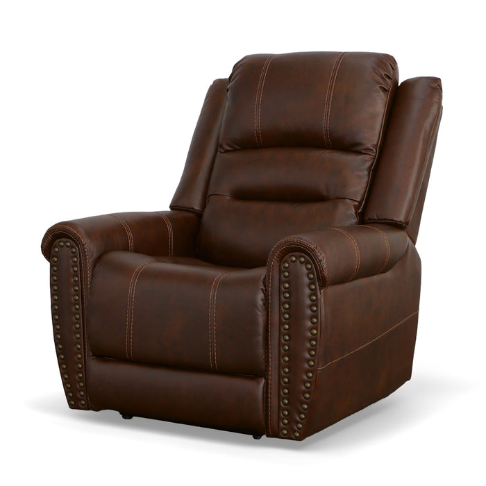 Oscar Pumpernickel Fabric Power Recliner with Power Headrest