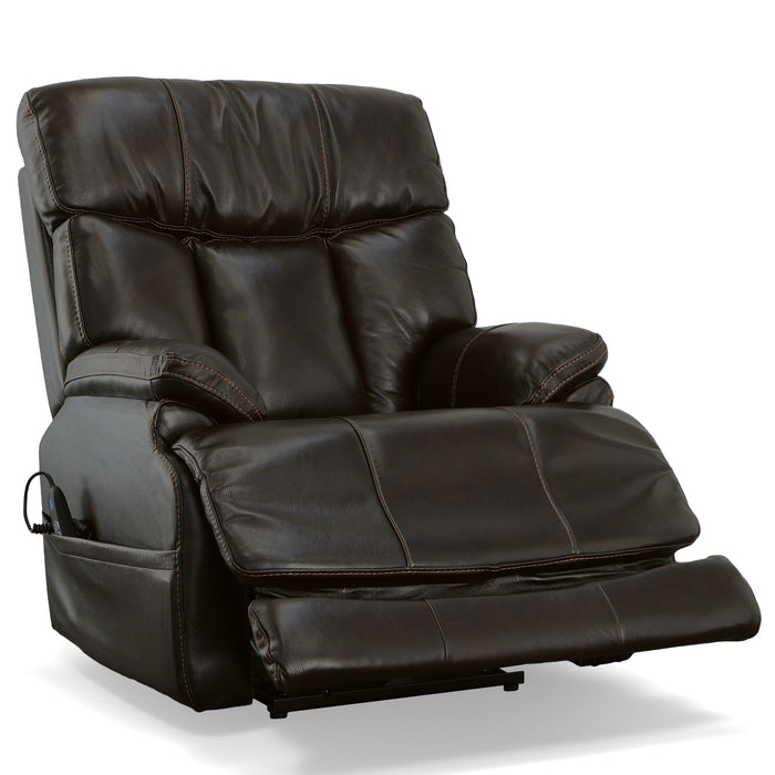 Clive Bison Leather Power Recliner with Power Headrest & Lumbar