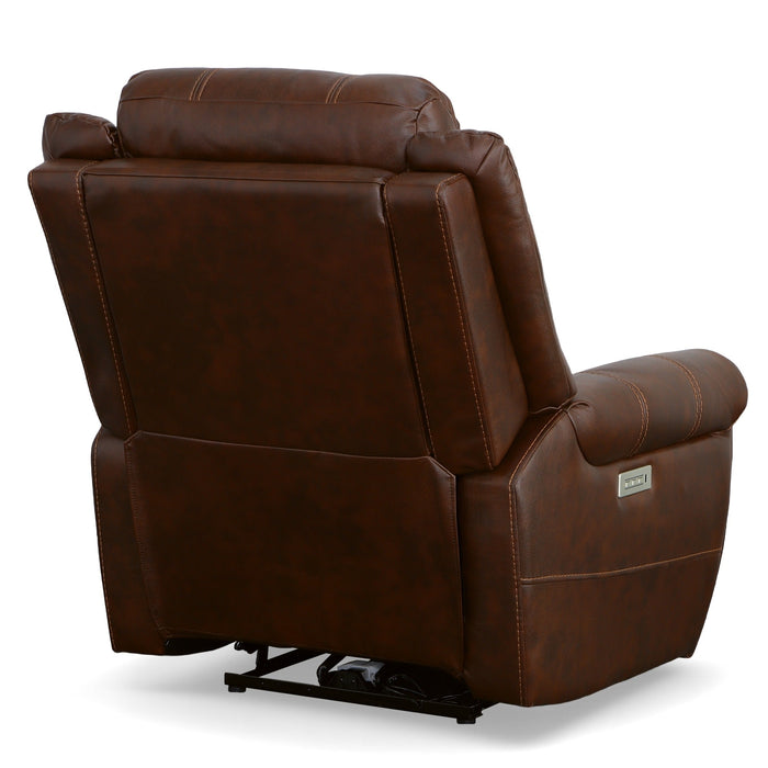 Oscar Pumpernickel Fabric Power Recliner with Power Headrest