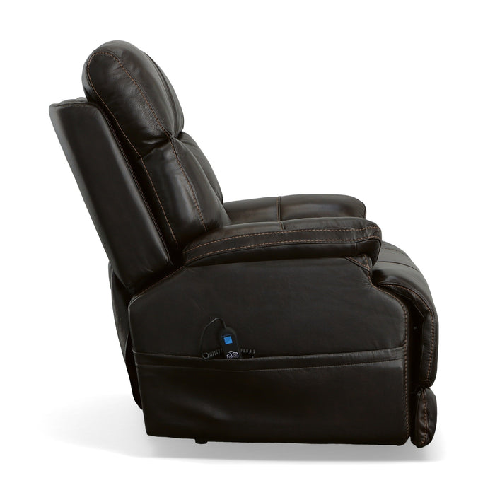 Clive Bison Leather Power Recliner with Power Headrest & Lumbar