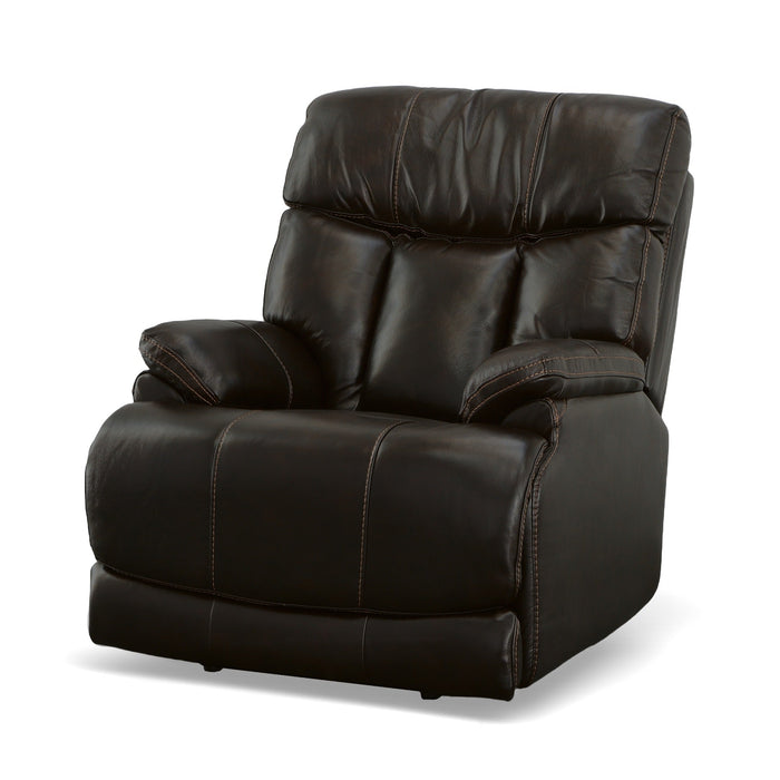 Clive Bison Leather Power Recliner with Power Headrest & Lumbar